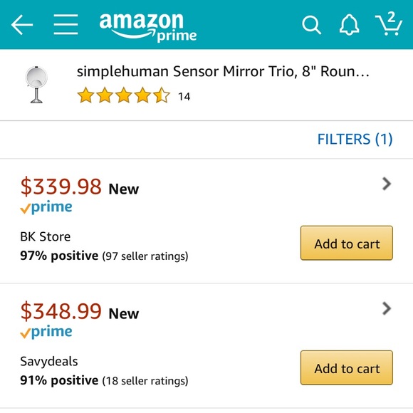 SOLD SimpleHuman Mirror - Picture 2 of 8
